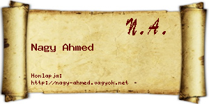 Nagy Ahmed névjegykártya